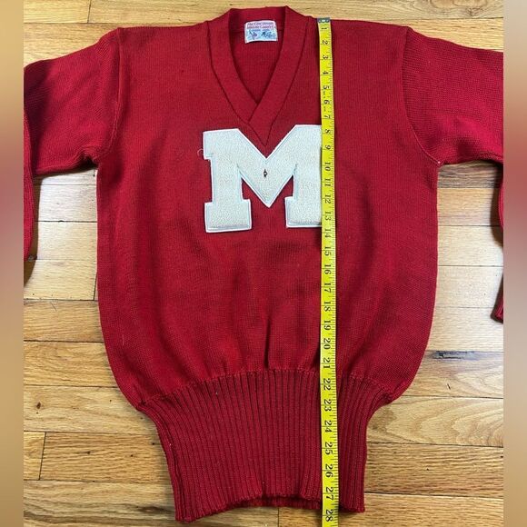 Vintage 60’s The Cincinnati Athletic Goods Co Letterman Sweater Knit Size M - Picture 4 of 11